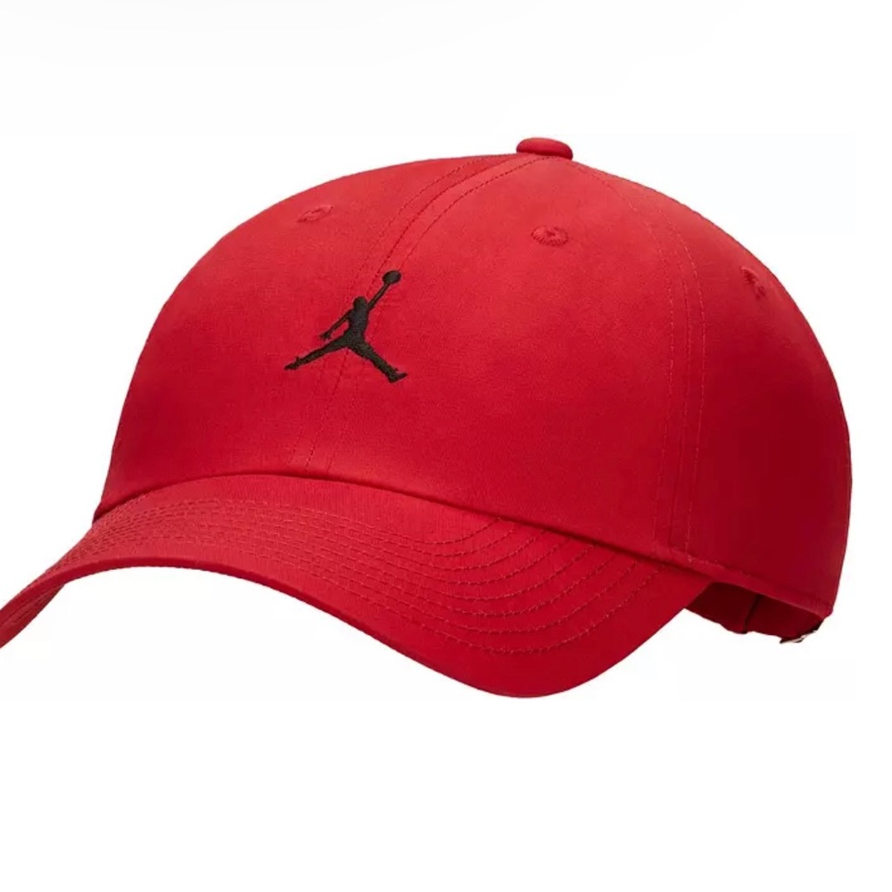 Jordan Men's Jumpman Club Cap One Size Red With Black Embroidered Jumpman Used
